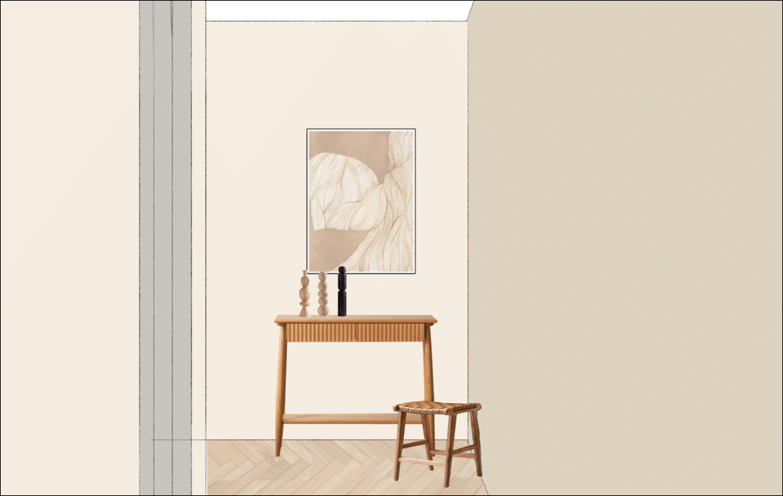 Foyer decorate console stool
