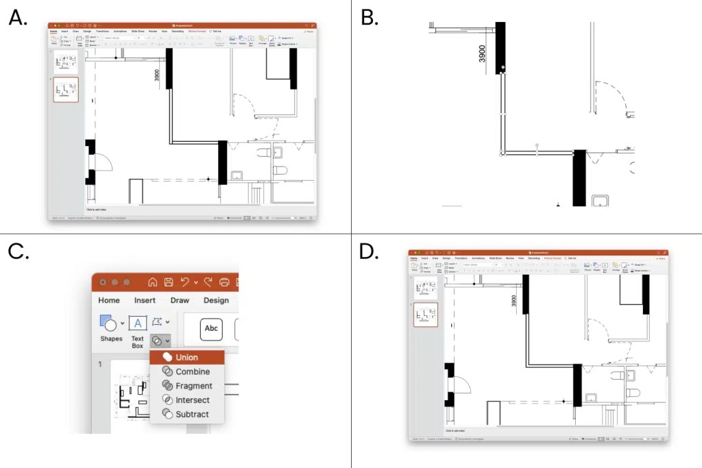 Use Union function to join the walls