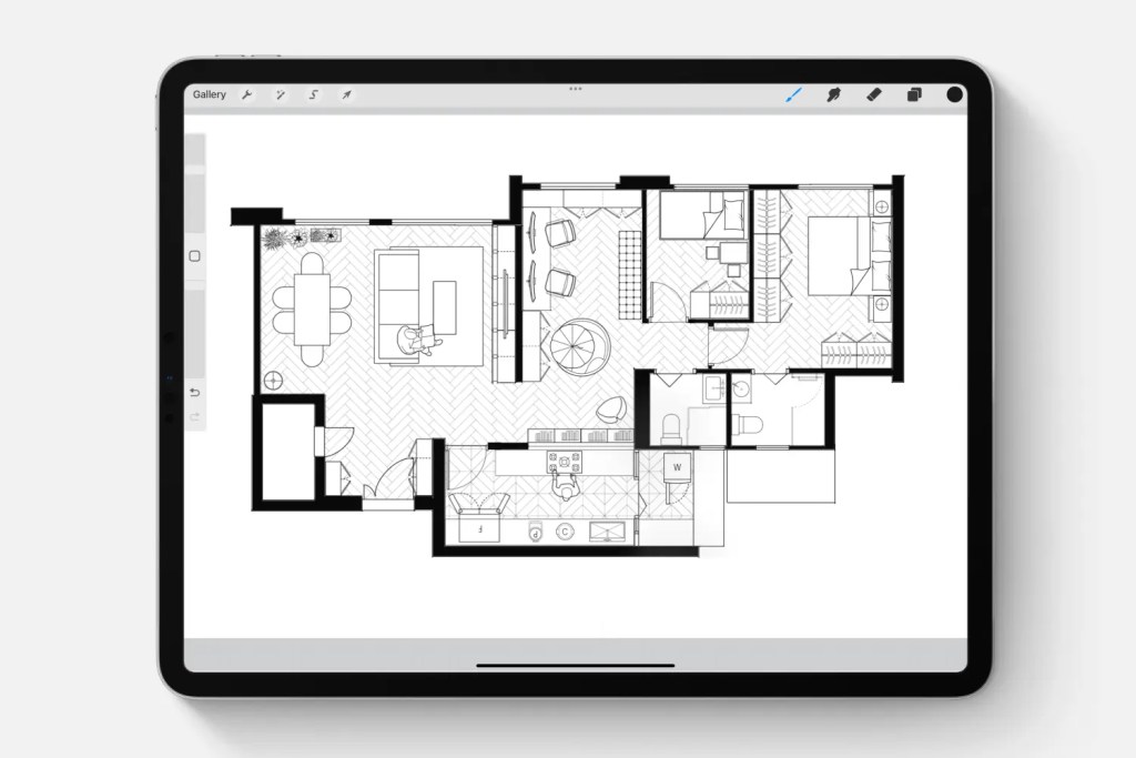 Floor Plan Design with Shaded Floor Texture